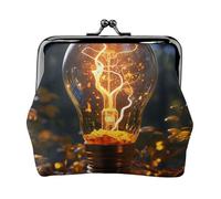 Porte-monnaie en cuir pour femme avec serrure à baiser, ampoule, mini porte-monnaie