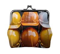 Porte-monnaie en cuir pour femme avec serrure à baiser, casque de construction, pochette mini porte-monnaie