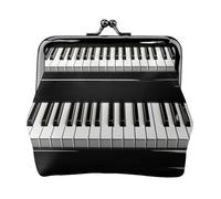 Porte-monnaie en cuir pour femme avec serrure à baiser, clés de piano noires et blanches, mini pochette à monnaie