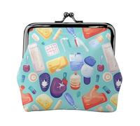 Porte-monnaie en cuir pour femme avec serrure à baiser, motif dégradé, articles médicaux, mini porte-monnaie