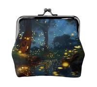 Porte-monnaie en cuir pour femme avec serrure à baiser, porte-monnaie en forme de lucioles