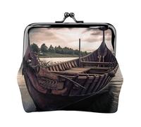 Porte-monnaie en cuir pour femme avec serrure à baiser, porte-monnaie, pochette bateau