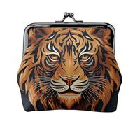 Porte-monnaie en cuir pour femme avec verrou de baiser, logo tigre du Nouvel An, mini pochette à monnaie