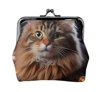 Porte-monnaie en cuir pour femme avec verrou de baiser, motif chat à suspendre, lumières de Noël, mini sac à main