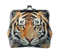 Porte-monnaie en cuir pour femme avec verrou de baiser, porte-monnaie Année du tigre