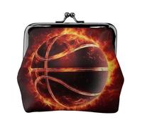 Porte-monnaie en cuir pour femme avec verrou de baiser, porte-monnaie de basket-ball dans un sac à main anti-feu, mini sac à main de monnaie