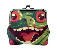 Porte-monnaie en cuir pour femme avec verrou de baiser, portefeuille grenouille avec ouverture à la bouche