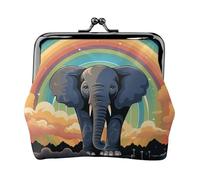 Porte-monnaie en cuir pour femme avec verrou de baiser, un joli porte-monnaie éléphant