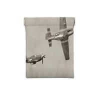 Porte-monnaie en cuir pour femme, avion de la Seconde Guerre mondiale, portefeuille fin avec blocage RFID pour homme, mini pochette zippée, organiseur de petits articles pour espèces, pièces de