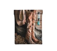 Porte-monnaie en cuir pour femme, bottes de cowgirl, chapeau, ferme, porte-monnaie fin avec blocage RFID pour homme, mini pochette zippée, organiseur de petits articles pour espèces, pièces de monnaie