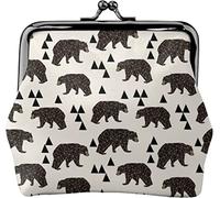 Porte-Monnaie en Cuir pour Femme en Tissu Geo Bear, Petite Pochette à la Monnaie avec Fermoir à Fermeture à glissière et Boucle de Fermeture pour Cadeau de Fille