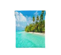 Porte-monnaie en cuir pour femme, île de sable, palmier, portefeuille fin avec blocage RFID pour homme, mini pochette zippée, organiseur de petits articles pour espèces, pièces de monnaie, cartes