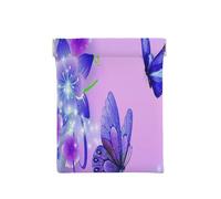 Porte-monnaie en cuir pour femme, motif papillon violet, portefeuille fin avec blocage RFID pour homme, mini pochette à fermeture éclair, organiseur de petits articles pour espèces, pièces de monnaie