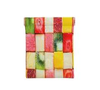 Porte-monnaie en cuir pour femme, motif pastèque kiwi, portefeuille fin avec blocage RFID pour homme, mini pochette à fermeture éclair, organiseur de petits articles pour espèces, pièces de monnaie