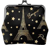 Porte-monnaie en cuir pour femme Motif sans couture The Tower, petite pochette à monnaie avec fermoir à baiser et fermeture à boucle, cadeau pour fille, Comme indiqué sur la photo, Taille unique,