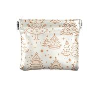Porte-monnaie en cuir pour femme Motif sapin de Noël Doré, Cartoon Fantasy Gold Christmas pinetree, 1 size, Moderne