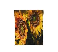 Porte-monnaie en cuir pour femme, papier peint tournesol orange, portefeuille fin avec blocage RFID pour homme, mini pochette zippée, organiseur de petits articles pour espèces, pièces de monnaie