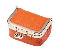 Porte-Monnaie en Cuir pour Femme, Petit Organisateur de Maquillage, Kiss Lock Porte-Monnaie Pochette de Changement Maquillage Trousse de Toilette pour Femmes pour Voyage Boîte à Bijoux en Cuir
