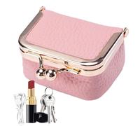 Porte-Monnaie en Cuir pour Femme - Petit Sac à cosmétiques, Porte-Monnaie Souple, étui pour clés de Voiture, Organisateur de Portefeuille avec Serrure Kiss pour Femme