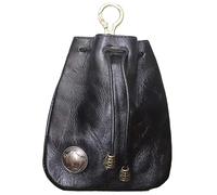 Porte-monnaie en cuir pour femme | Sac de change vintage | Rangement avec cordon de serrage, mini portefeuille multifonction pour homme et femme, stockage en cuir véritable, Noir , Voir la description