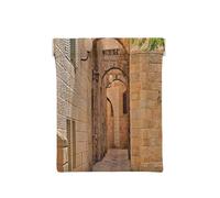 Porte-monnaie en cuir pour femme, style architecture, rues, maisons, portefeuille fin avec blocage RFID pour homme, mini pochette zippée, organiseur de petits articles pour espèces, pièces de monnaie