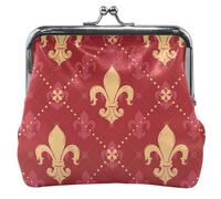Porte-monnaie en cuir pour femme Style Empire Doré Rouge, Style Empire doré et rouge, Classique