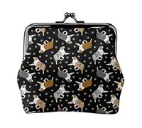 Porte-Monnaie en Cuir pour Femmes, bergers australiens et Pattes, Petite Pochette à Monnaie avec Fermoir à Fermeture à glissière, Portefeuille à Boucle pour Cadeau de Fille