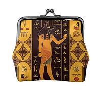 Porte-Monnaie en Cuir pour Femmes Dieux égyptiens, Petite Pochette à Monnaie avec Fermoir à Fermeture à glissière et Boucle de Fermeture pour Cadeau de Fille