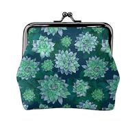 Porte-Monnaie en Cuir pour Femmes en Mode Succulent Dark Forest, Petite Pochette de Monnaie avec Fermoir à Fermeture à glissière et Portefeuille à Boucle pour Cadeau de Fille