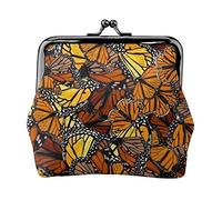 Porte-Monnaie en Cuir pour Femmes, Papillons monarques Orange, Petite Pochette à Monnaie avec Fermoir à Fermeture à glissière, Portefeuille à Boucle pour Cadeau de Fille