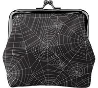 Porte-Monnaie en Cuir pour Femmes, Toile d'araignée Abstraite Halloween, Petite Pochette à la Monnaie avec Fermoir à Fermeture à glissière, Portefeuille à Boucle pour Cadeau de Fille