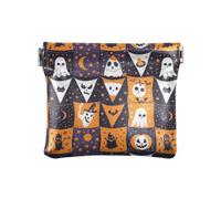 Porte-monnaie en cuir PU avec drapeaux avec éléments d'Halloween pour femmes, organiseur d'articles personnels uniques pour filles et femmes, Drapeaux avec éléments d'Halloween, 1 size