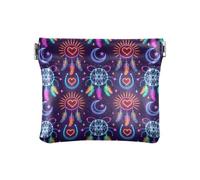 Porte-monnaie en cuir PU avec motif attrape-rêves en forme de cœurs - Étanche - Pour voyage, Attrape-rêves cœurs bleu marine, one size, Attrape-rêves cœurs bleu marine