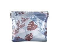 Porte-monnaie en cuir PU avec motif papillon Tie Dye - Pour homme et femme, Feuilles de parapluie asiatiques bleues, Motif :