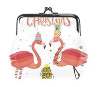 Porte-Monnaie en Cuir PU pour Femmes Flamingo de Noël Mini Boucle Porte-Monnaie pour Filles