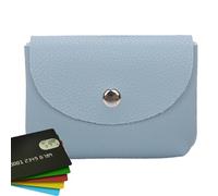 Porte-monnaie en cuir souple | Motif litchi - Petite pochette pour porte-monnaie, porte-monnaie, pochette en cuir PU pour carte d'identité, clé, casque Maxal, bleu , 1