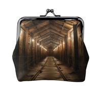Porte-monnaie en cuir synthétique avec fermoir imprimé mine de sel, Noir , Taille unique, Porte-monnaie