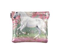 Porte-monnaie en cuir synthétique avec motif cheval blanc - Pour femmes, filles et hommes