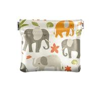 Porte-monnaie en cuir synthétique avec motif éléphants sans couture pour femmes, filles et hommes
