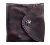 Porte-monnaie en cuir synthétique compact - Portefeuille triufold - Plusieurs fentes pour cartes - Porte-monnaie portable pour factures, reçus, espèces, changements, cartes d'identité, Café, Voir