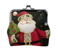 Porte-monnaie en cuir synthétique imprimé aigle patriotique pour femme avec verrou à baiser, Merry Christmas, One Size, Pochette à monnaie