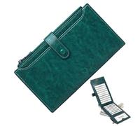 Porte-monnaie en cuir synthétique pour cartes de crédit, carte d'identité, clés, banque, casque, rouge à lèvres, voyage d'affaires, Malachite bleue., Reportez-vous à la description, Unisexe