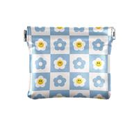 Porte-monnaie en cuir synthétique pour femme - Accessoires de voyage pratiques - Motif damier rétro - Groovy - Fleur souriante, Planche à damier rétro avec fleur souriante, 1 Size, Accessoire de