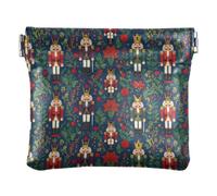Porte-monnaie en cuir synthétique pour femme avec verrou de baiser | Doux, imperméable, format de poche, carte de crédit, rouge à lèvres, soldat casse-noisette, motif floral, hiver