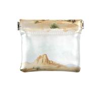 Porte-monnaie en cuir synthétique pour femme Motif camion de chantier, Vache occidentale Cactus Vast Desert, 1 size, Moderne