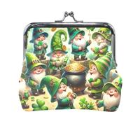 Porte-monnaie en cuir synthétique pour femme, motif chats galaxie étoilée, bleu, 11,4 x 10,4 cm, Nains de Saint-Patrick Vert, one size, Nains de Saint-Patrick Vert