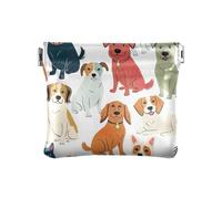 Porte-monnaie en cuir synthétique pour œufs de Pâques Vert Taille 10,9 x 9,4 cm, Adorables visages de chiens blancs, one size, Adorables visages de chiens blancs