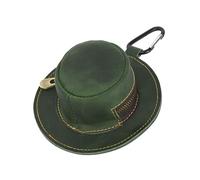 Porte-monnaie en cuir véritable avec fermeture éclair en forme de chapeau de vache pour homme et femme, Vert