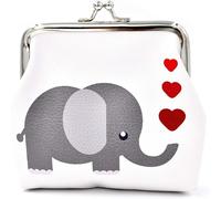 Porte-monnaie en cuir véritable Porte-monnaie Mignon Animal Éléphant Portefeuille Porte-monnaie Femmes Cadeau Enfants Filles Porte-clés Mini Pièce de monnaie Clé, Fig. Réactionnaire, 5.3*4.53 in,