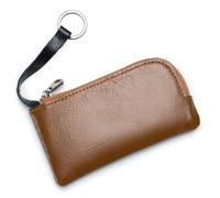 Porte-monnaie en cuir véritable pour homme et femme - Mini portefeuille à fermeture éclair - Petit sac de poche pour argent - Porte-cartes pour homme, jaune, Taille unique